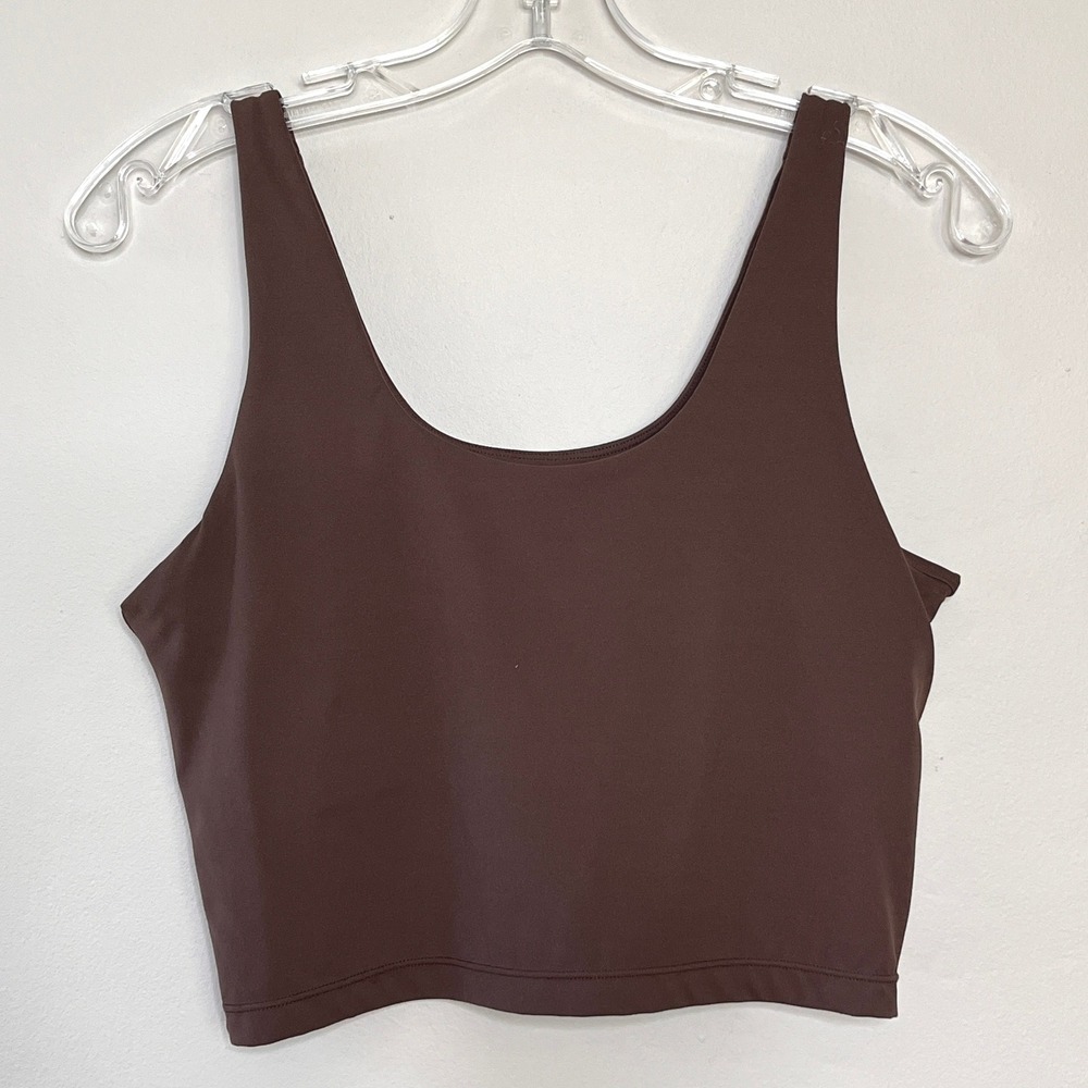 Split59 Cropped Tank Top Womens S Brown Built-In Bra Activewear Athleisure Gym